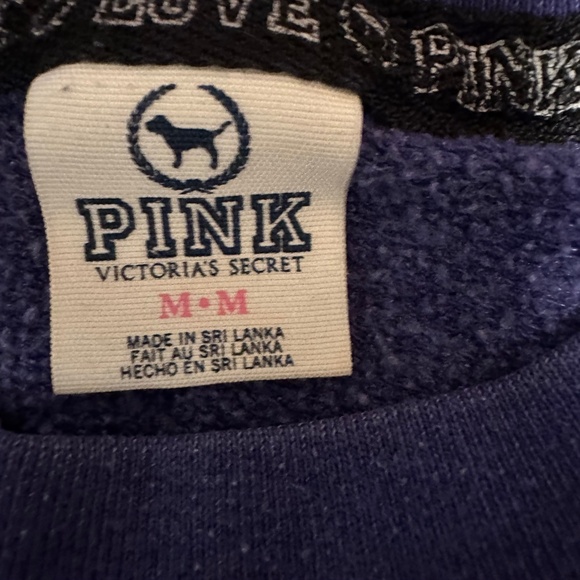 Victoria's Secret PINK Purple "Love" Crewneck Sweatshirt M Y2K Oversized - Picture 6 of 7